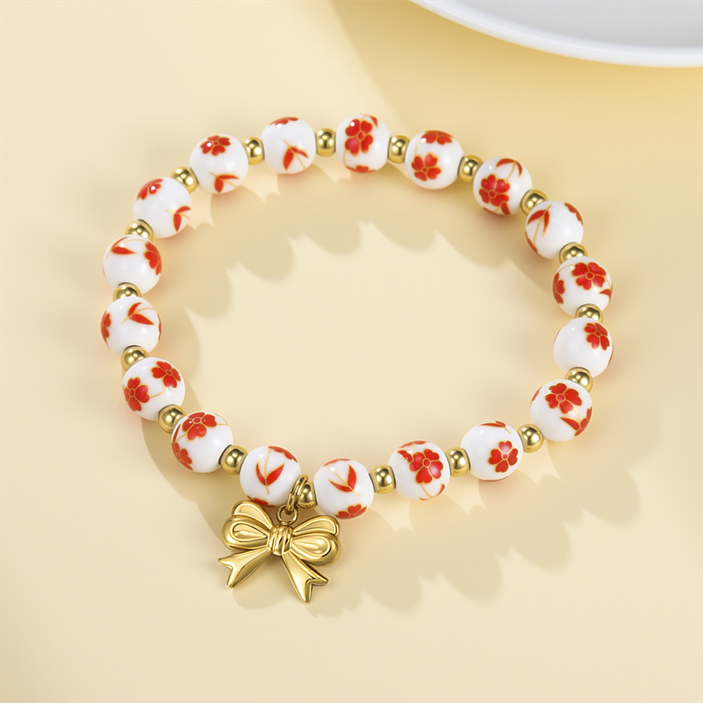 Ceramic Link Bracelet - Bracelets en perles de céramique colorées